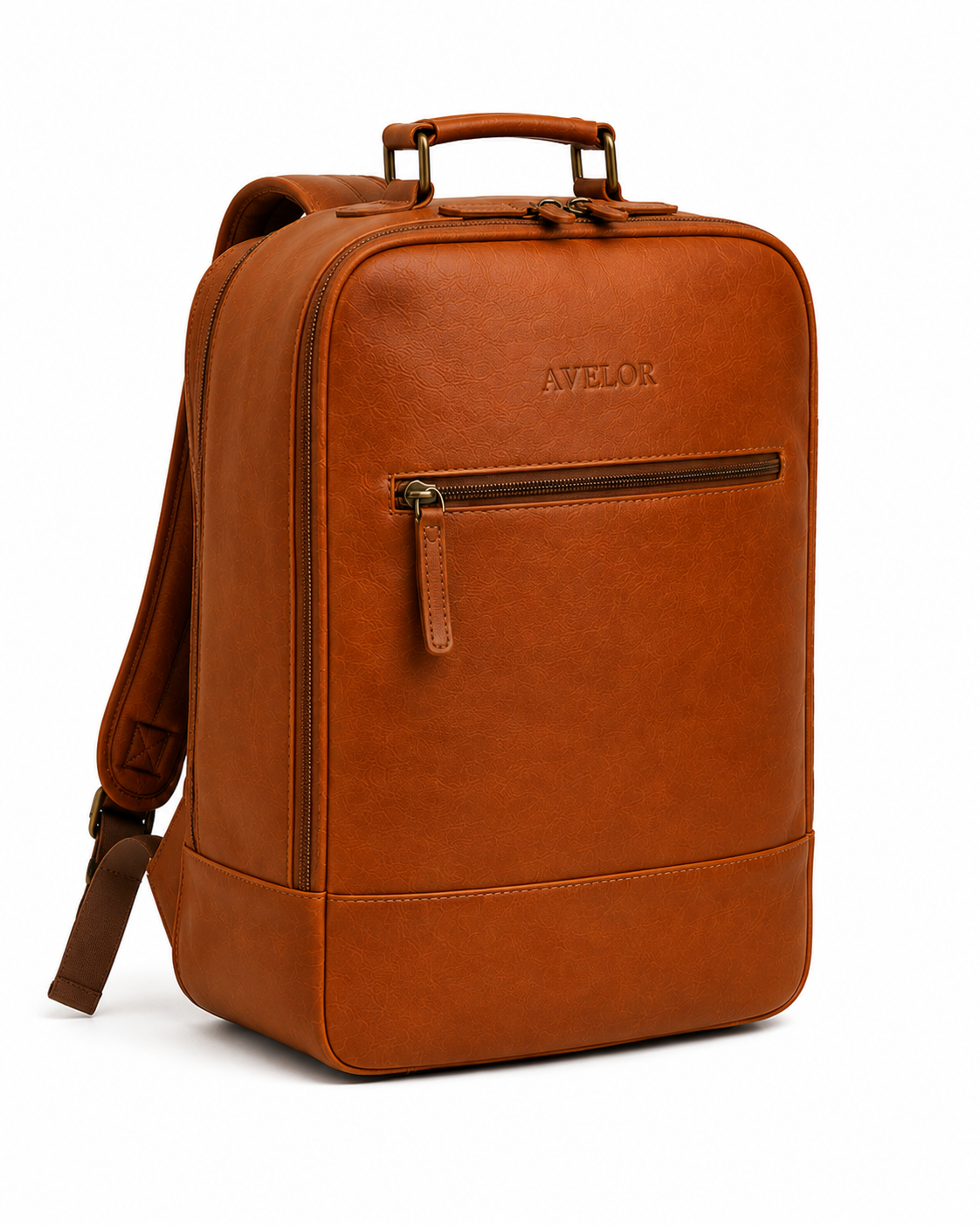 Sac a dos cognac en cuir