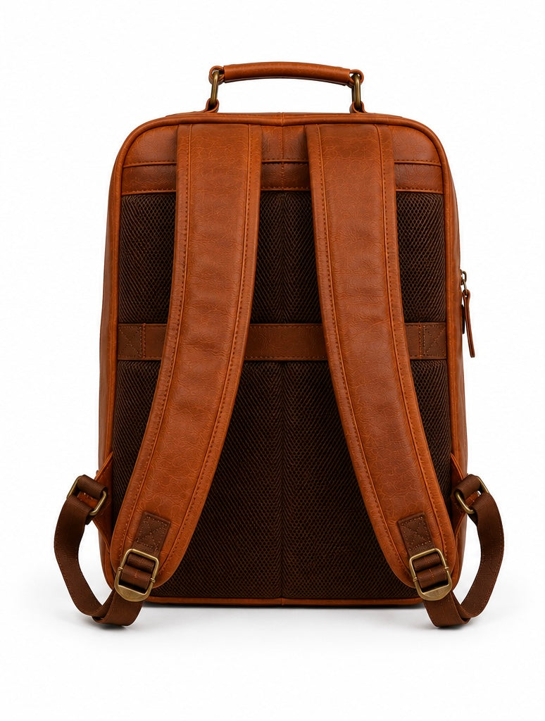 Sac a dos cognac en cuir