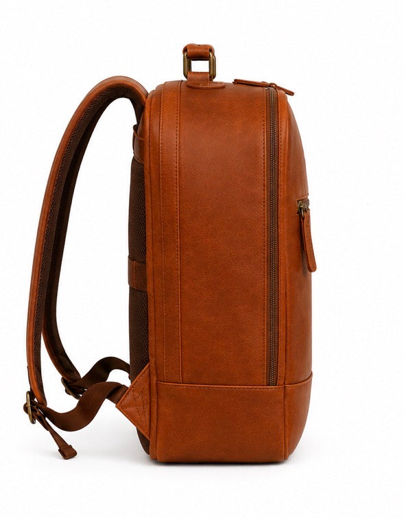 Sac a dos cognac en cuir
