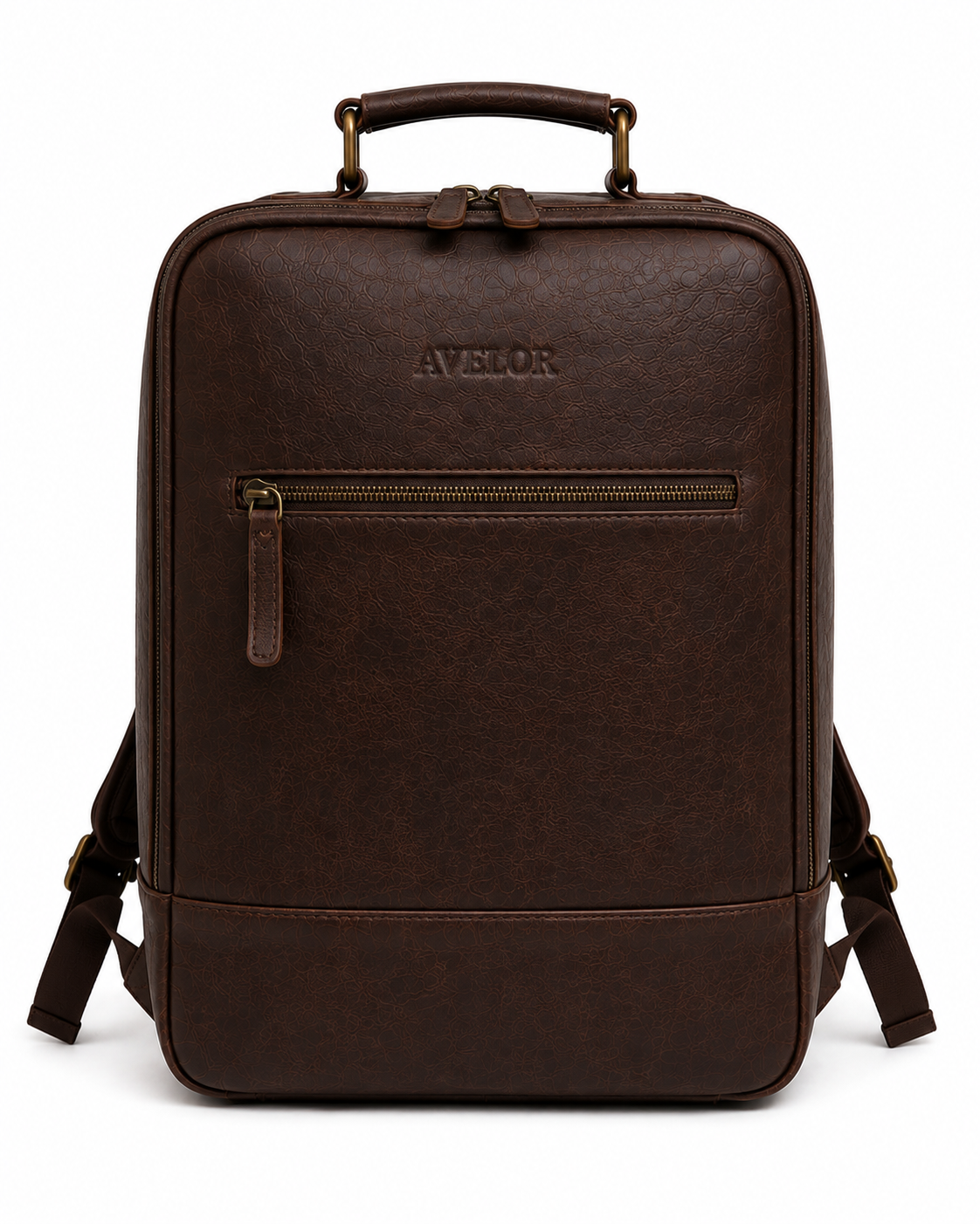 Sac à dos marron foncé en cuir