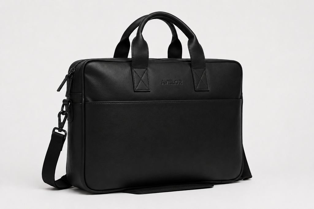 Sacoche ordinateur noir en cuir