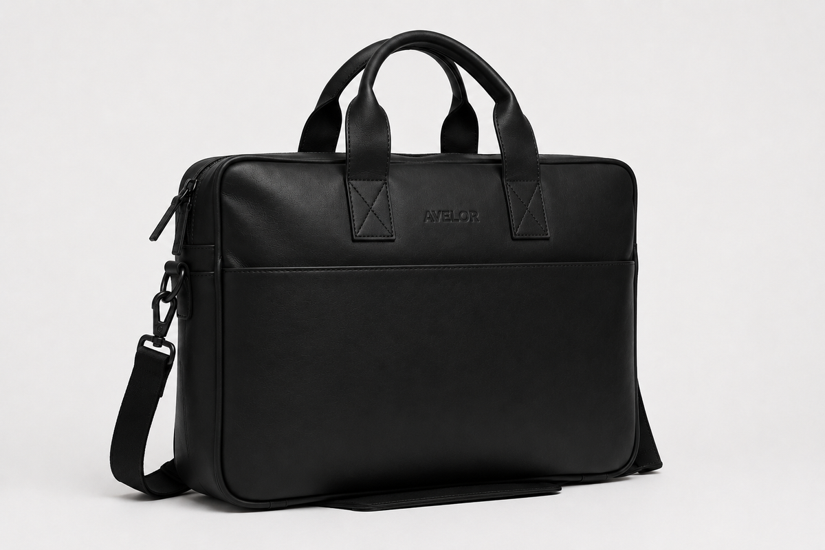 Sacoche ordinateur noir en cuir