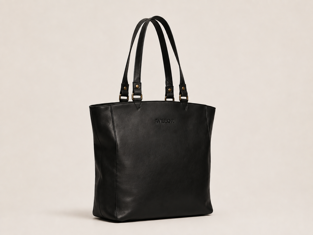 Sac à main noir en cuir
