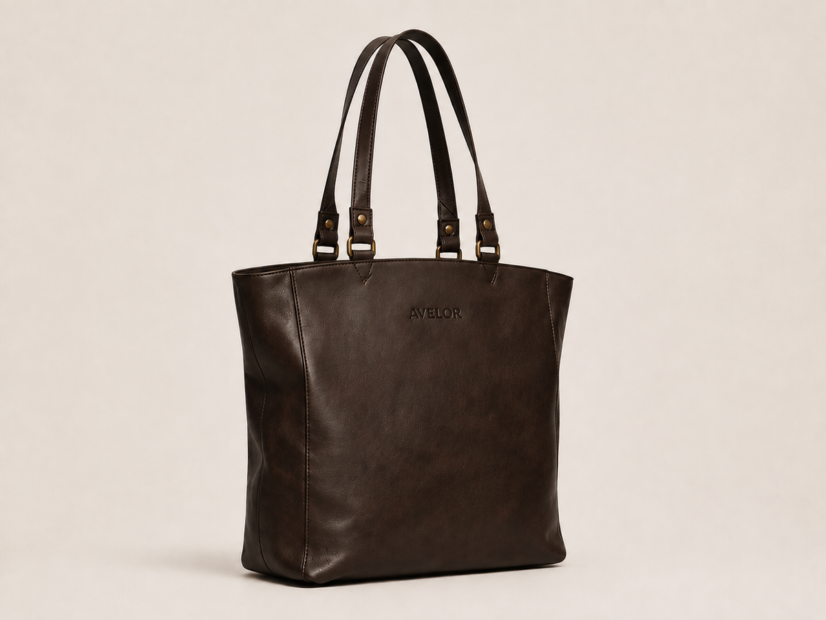 Sac à main marron foncé en cuir