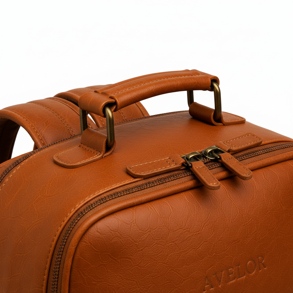 Poignet et anse du sac à dos en cuir Avelor
