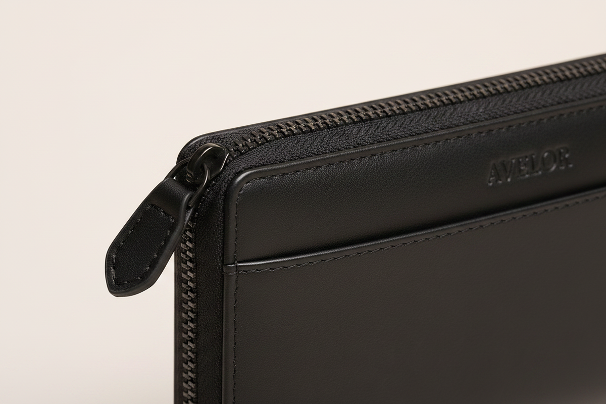 Portefeuille noir - zip