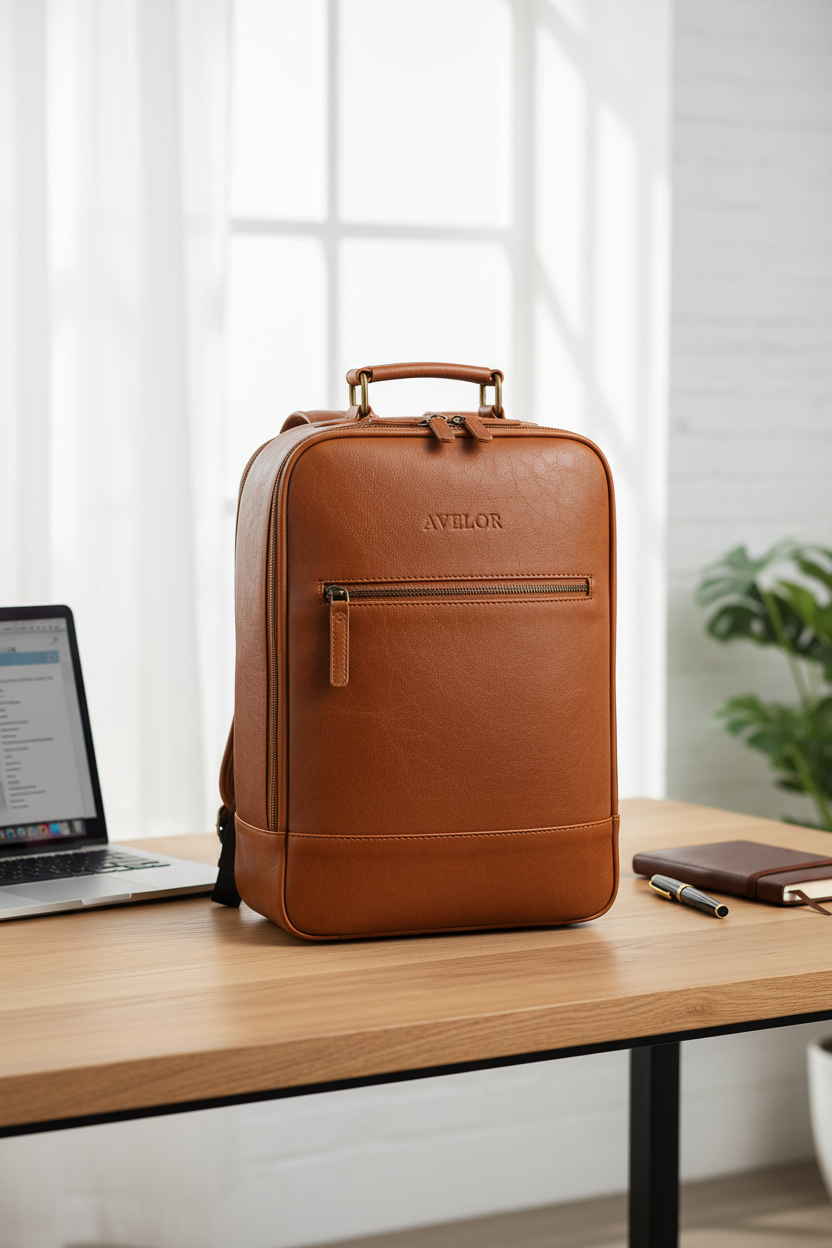 Sac à dos cognac - bureau