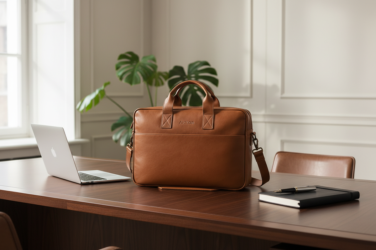 Sacoche cognac - bureau
