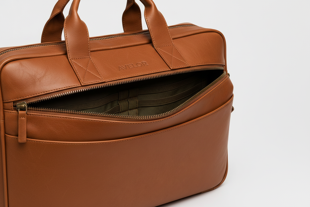 Sacoche cognac - poche avant