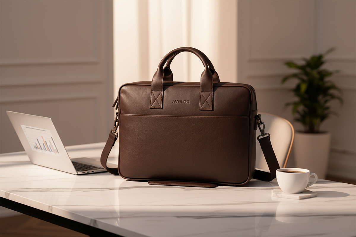Sacoche marron - bureau